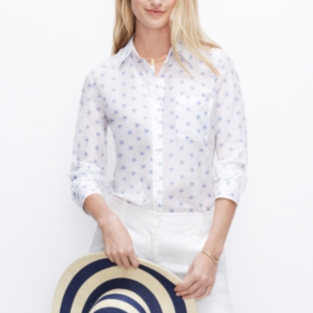 Ann Taylor cotton/silk camp shirt XS